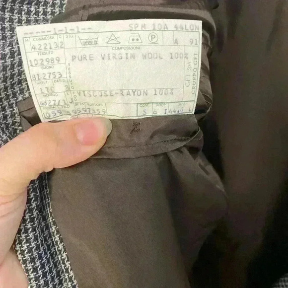 GIORGIO ARMANI Men's Pure Virgin Wool Plaid Sport Blazer Gray Size 44L - Picture 6 of 13